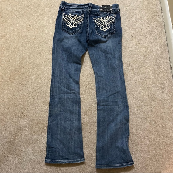 Miss Me Blue Boot Cut Jeans with Embroidered Pockets size 29 - Picture 6 of 6